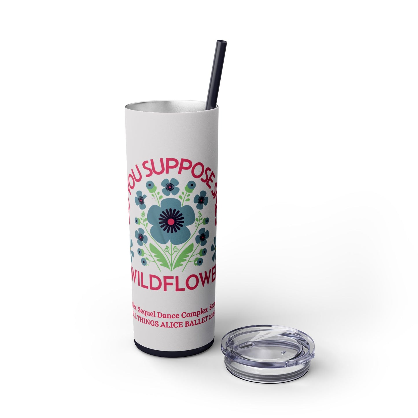 Wildflower - Skinny Tumbler with Straw, 20oz