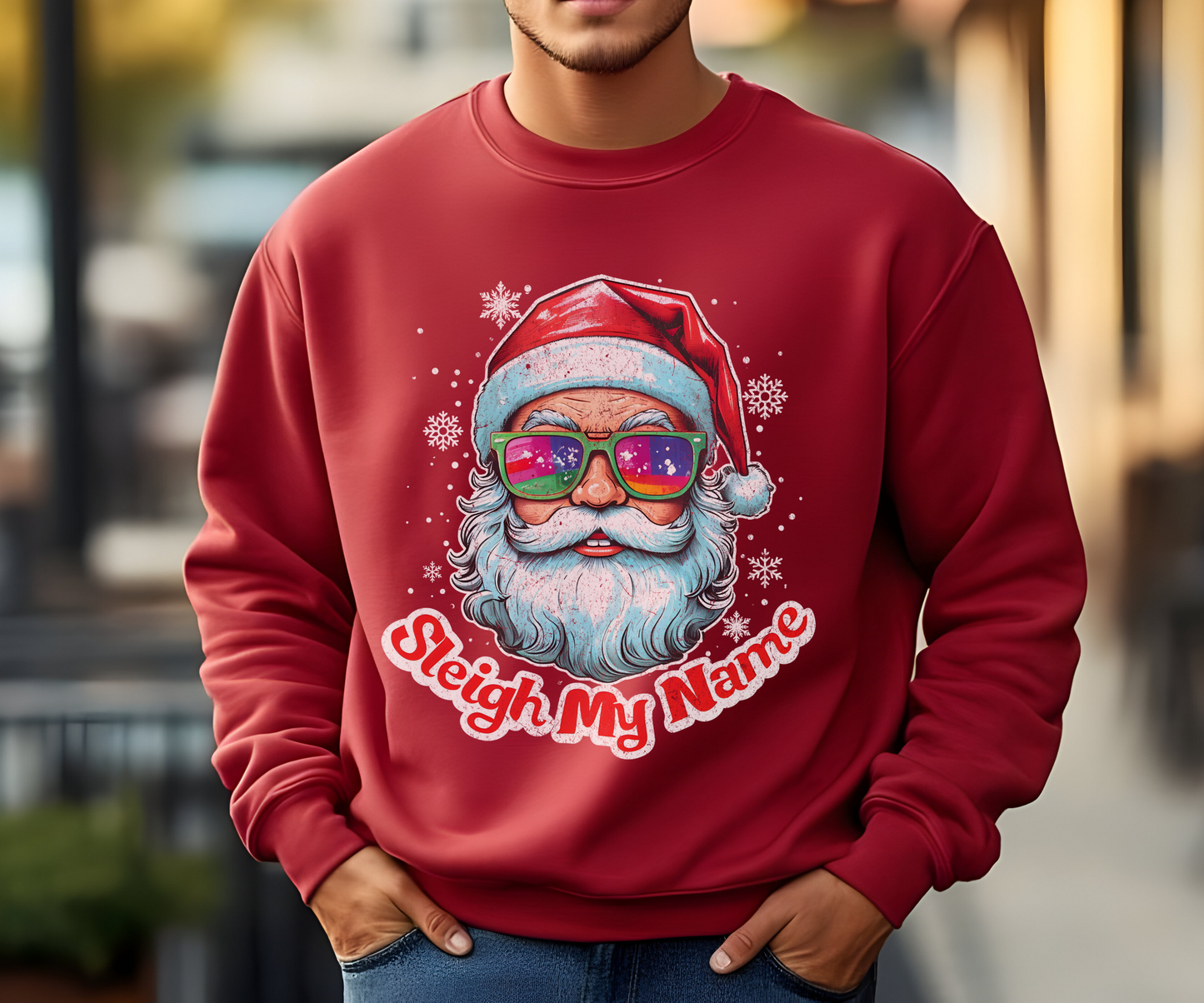 Funny Santa Sleigh My Name Sweatshirt