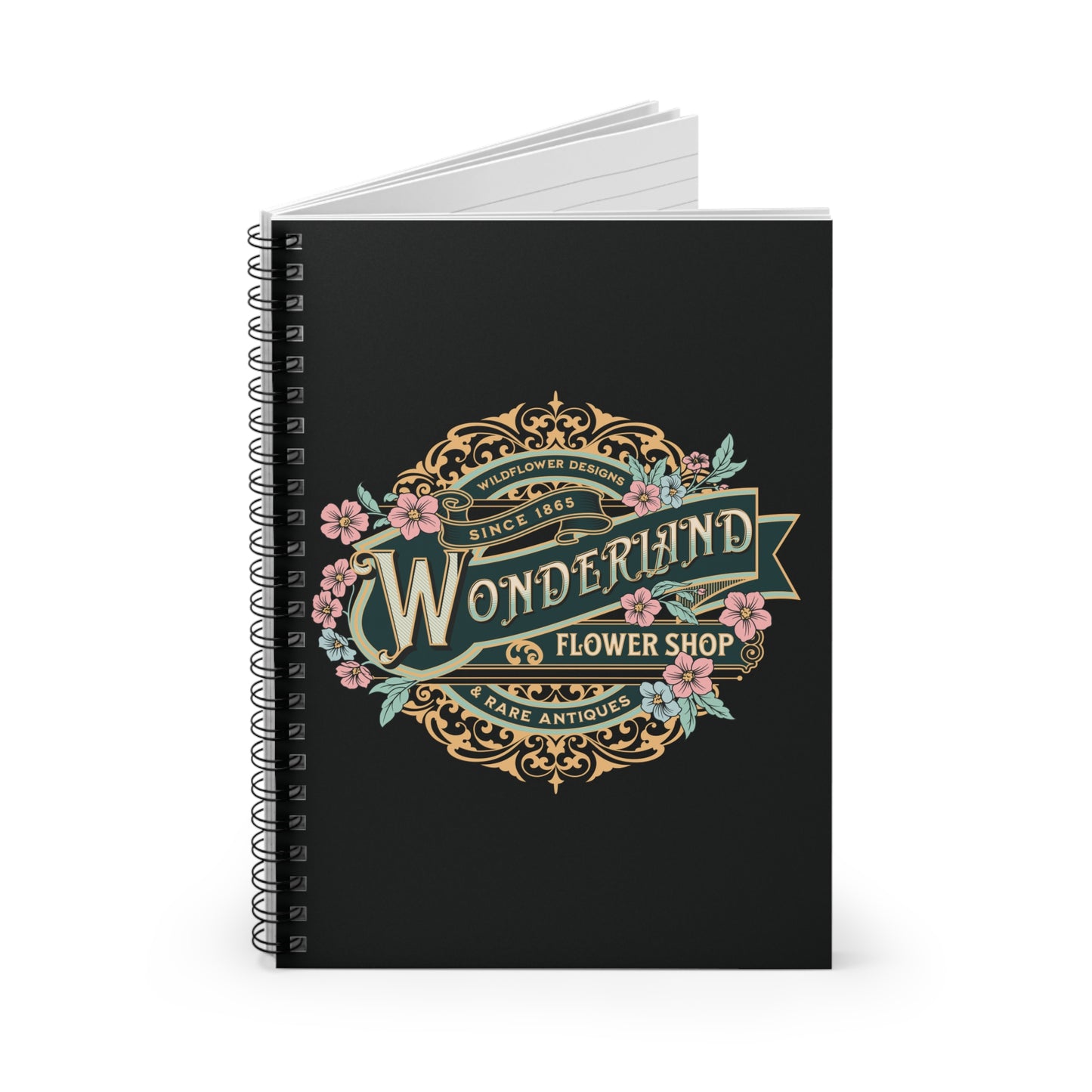 Wonderland Flower Shop Spiral Notebook - Ruled Line