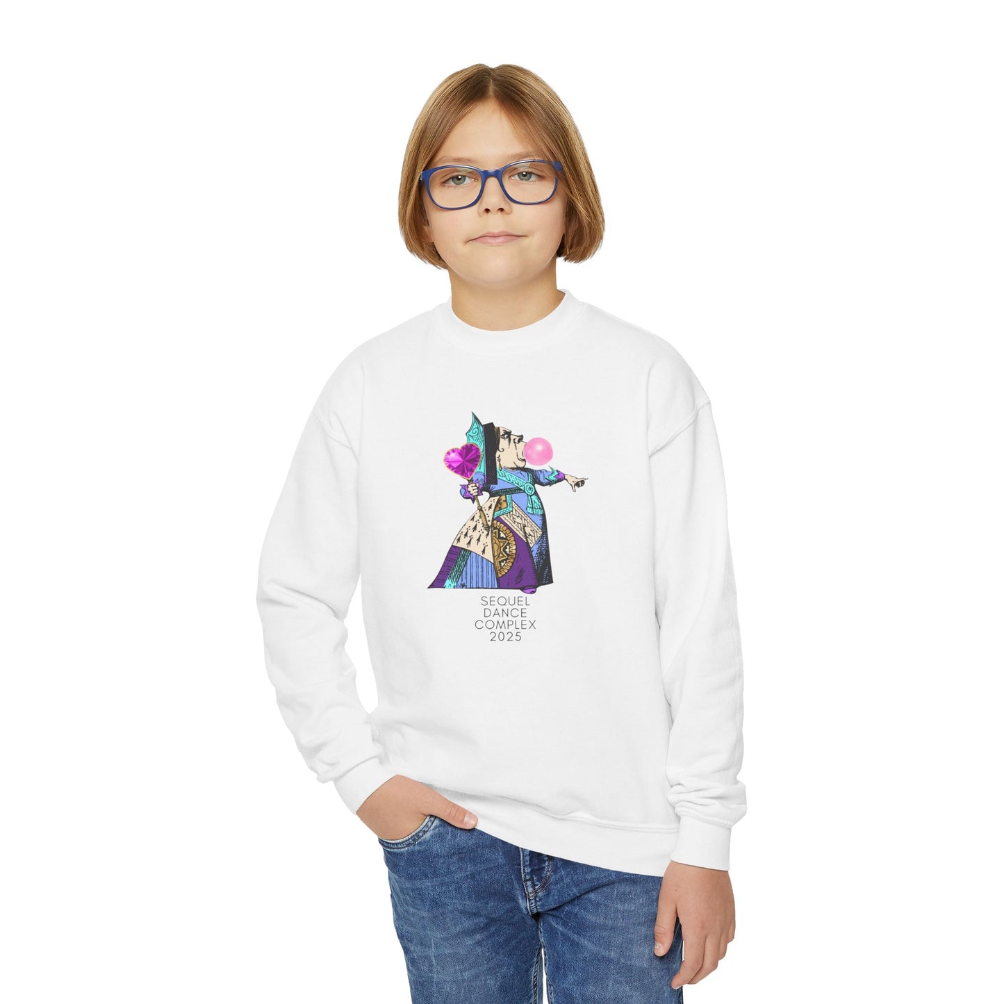 Bubblegum Queen Youth Crewneck Sweatshirt