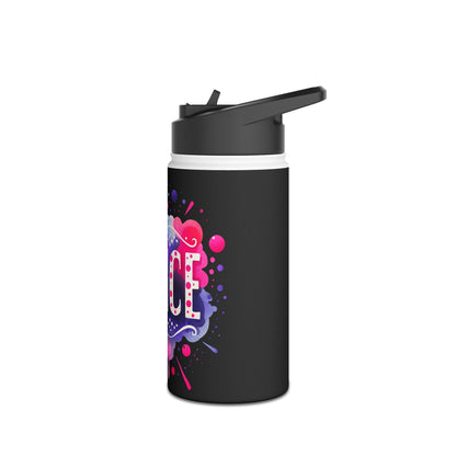 Dance Black Stainless Steel Water Bottle, Standard Lid