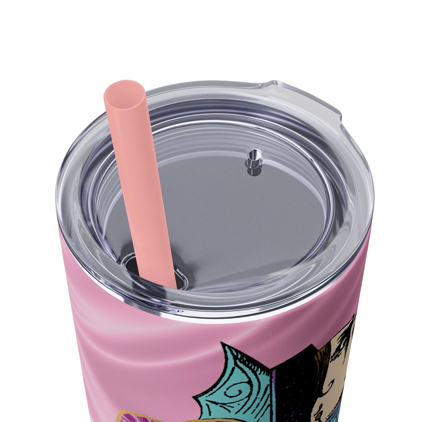 Bubblegum Queen - All Things Alice - Skinny Tumbler with Straw, 20oz