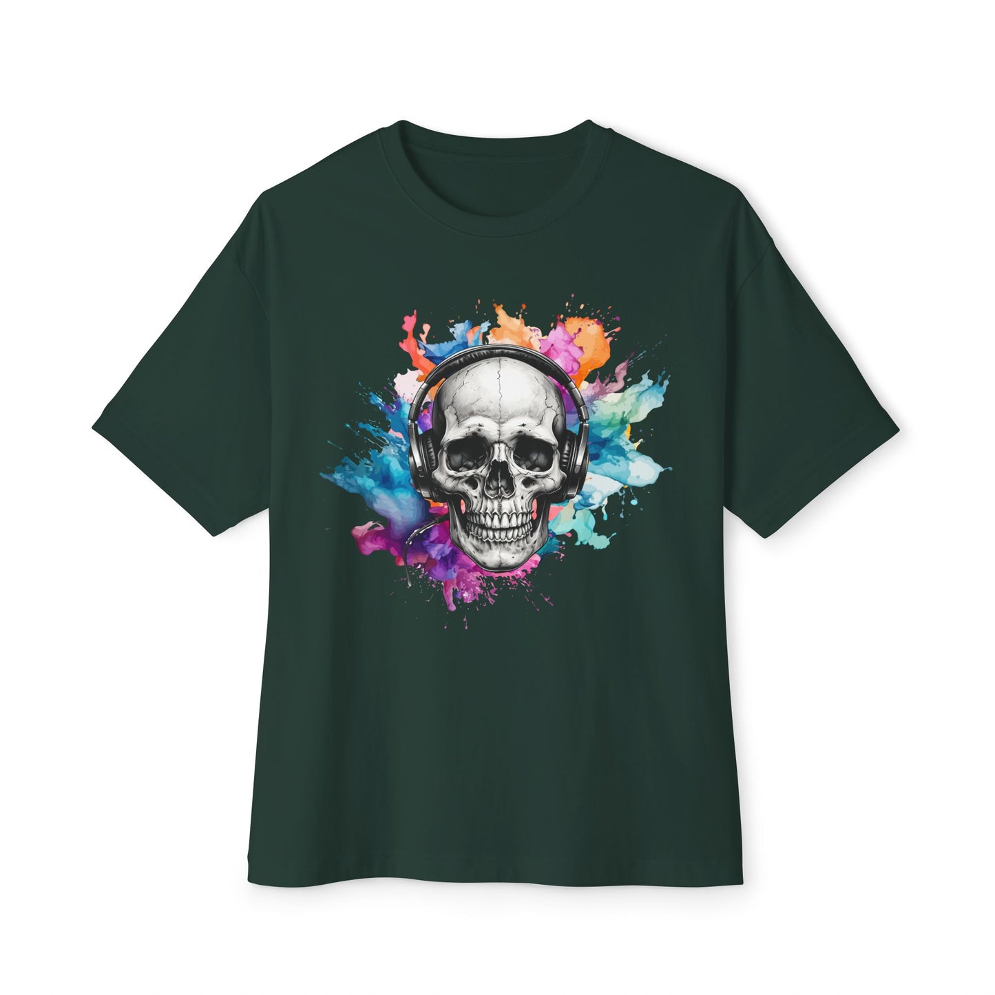 Watercolor Splash Skull Boxy Tee