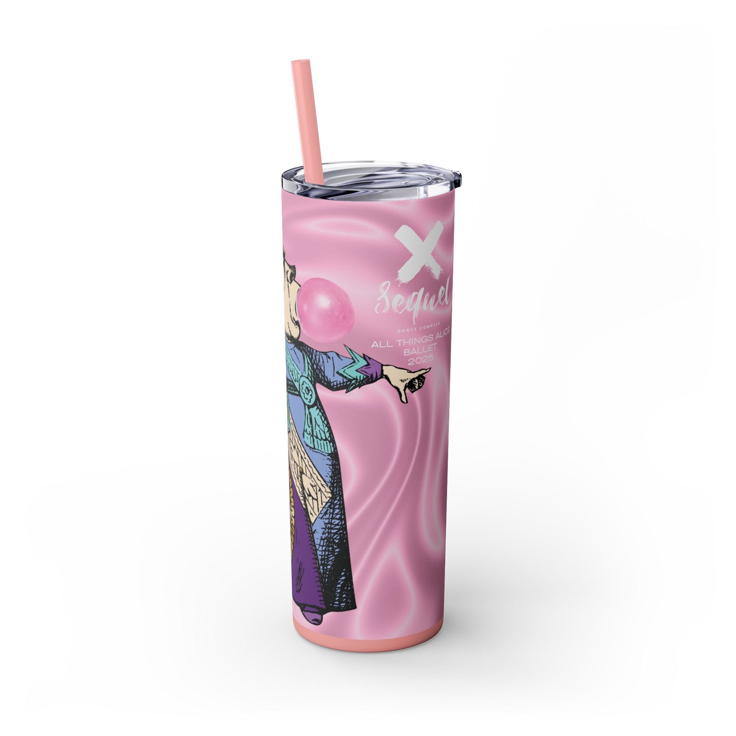 Bubblegum Queen - All Things Alice - Skinny Tumbler with Straw, 20oz