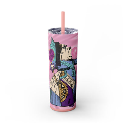 Bubblegum Queen - All Things Alice - Skinny Tumbler with Straw, 20oz