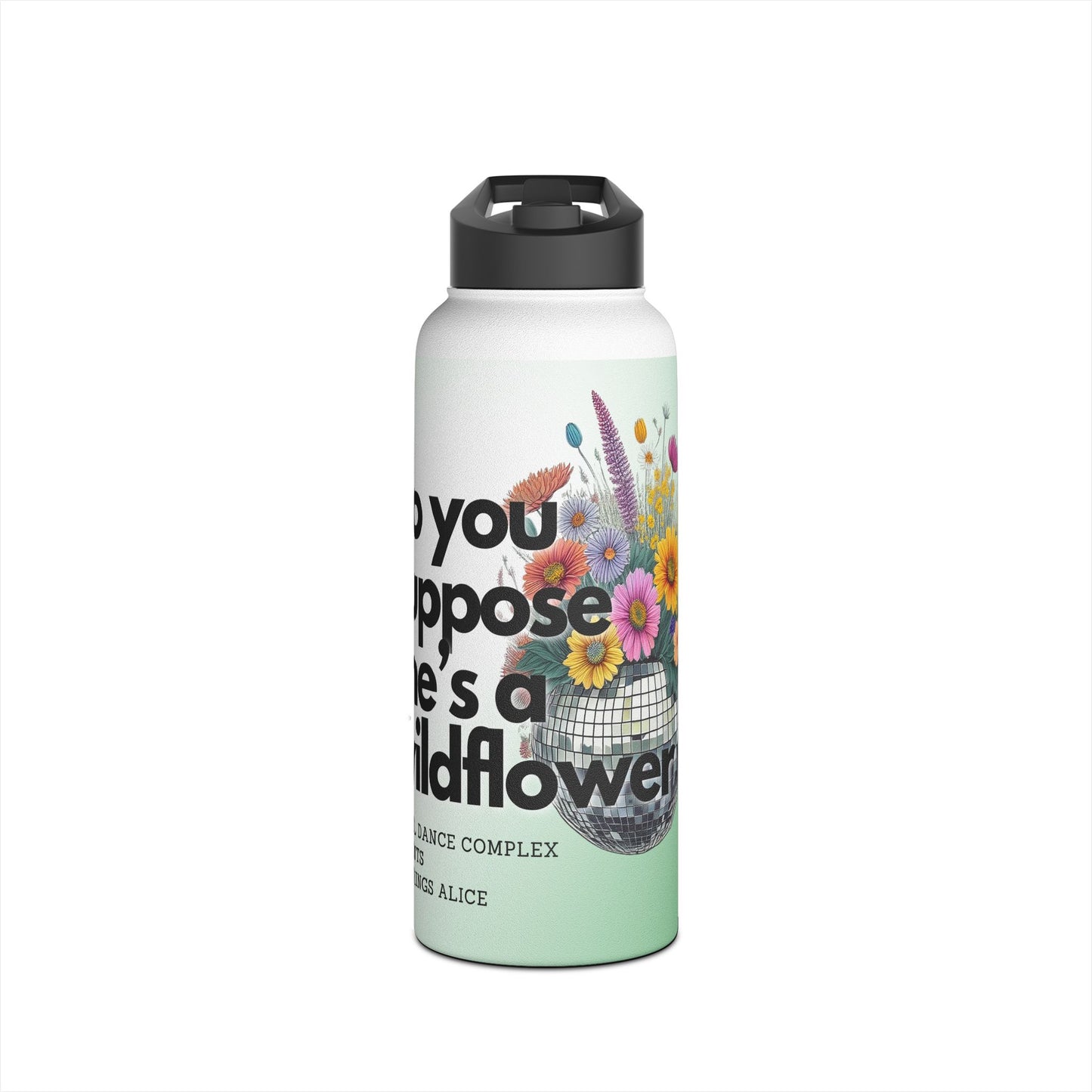 Wildflower Disco Ball - All Things Alice - Stainless Steel Water Bottle, Standard Lid