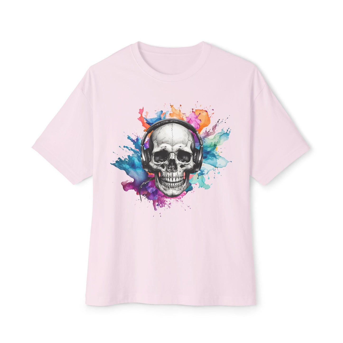 Watercolor Splash Skull Boxy Tee