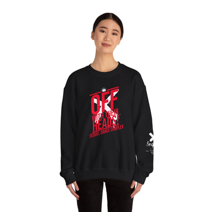 Off With Their Heads Sweatshirt - Front Print - Unisex Heavy Blend™ Crewneck Sweatshirt