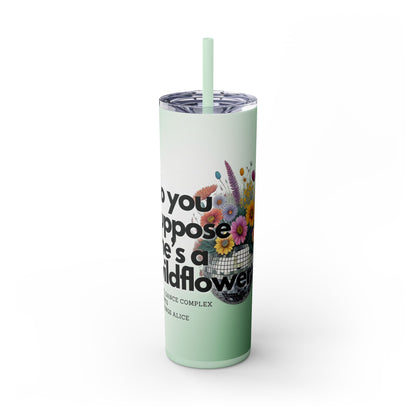 Disco Wildflower - Skinny Tumbler with Straw, 20oz