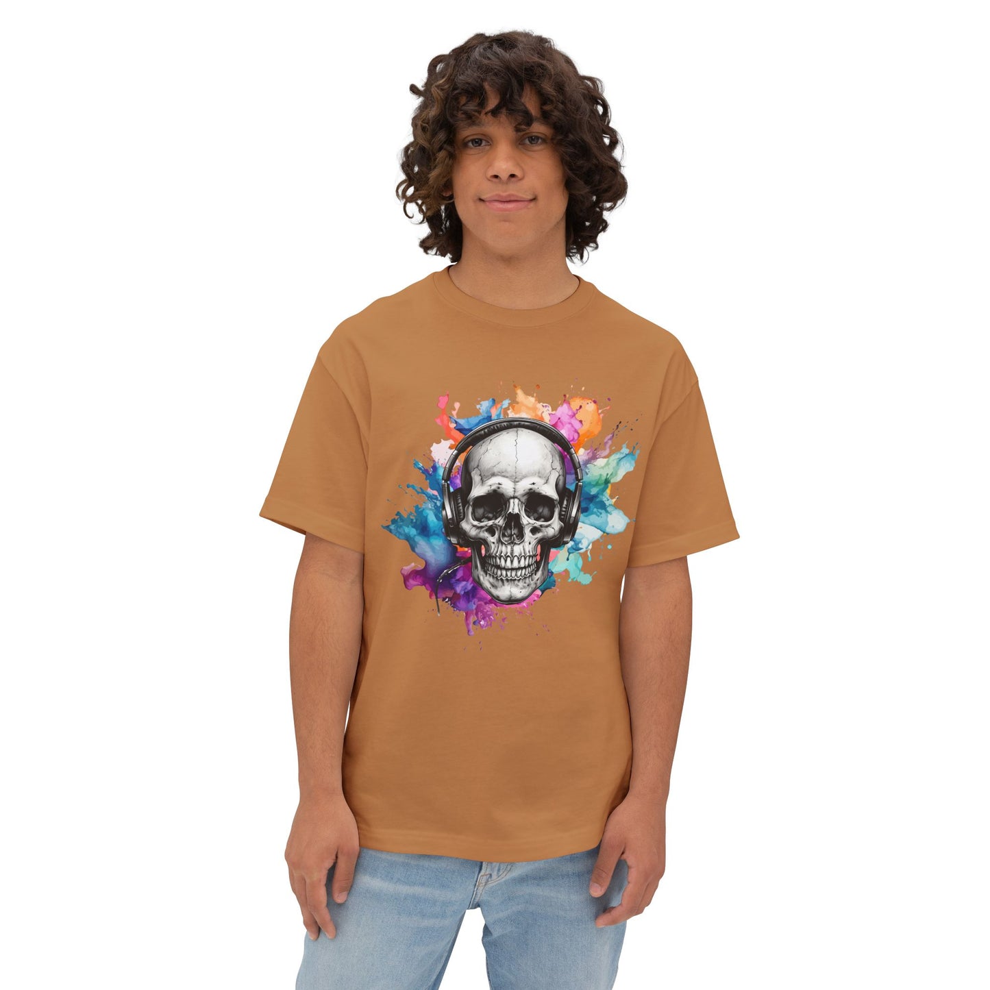 Watercolor Splash Skull Boxy Tee