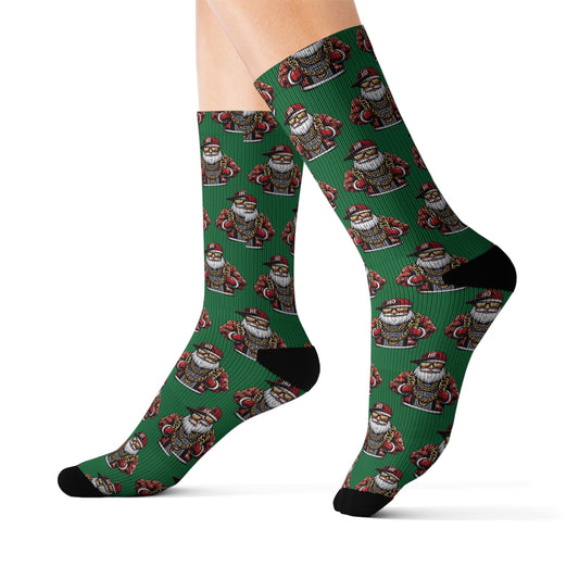 90s Hip Hop Santa Pattern Socks